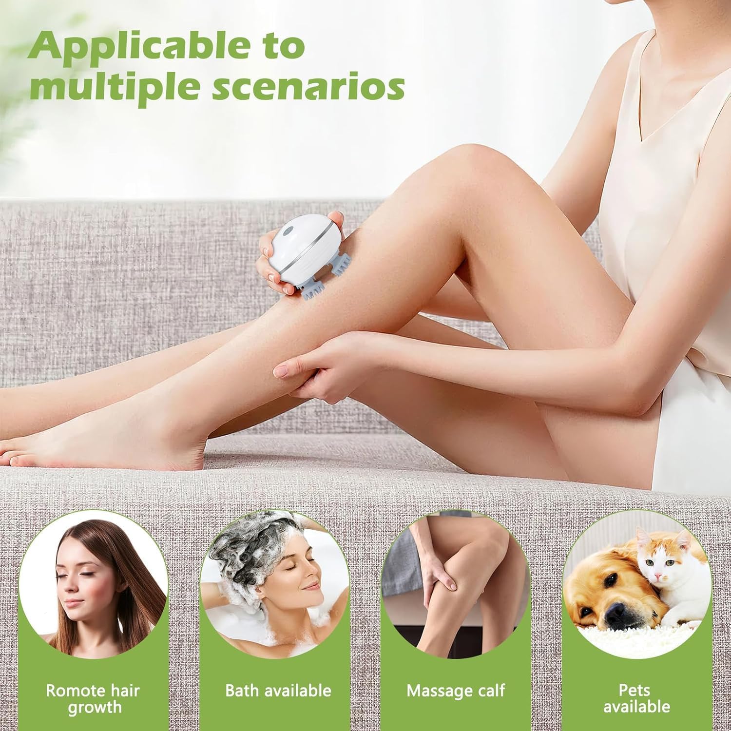 Keiby Citom Electric Head, Scalp Massager | Advance Red Light Therapy for Boost Growth Fall Control Therapy | 3 Speed Mode Handheld,Portable,Scalp Scratcher Body Massage for Growth,Deep Clean & Stress Relaxation