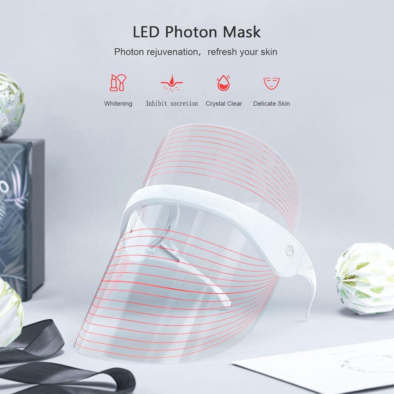MILOMANIYA LED Beauty Mask | Unisex 3 In 1 LED Beauty Face Mask | Anti Acne & Anti Aging Face Mask | Skin Rejuvenation Mask | Dynamic LED Light Facial Mask (UNISEX)