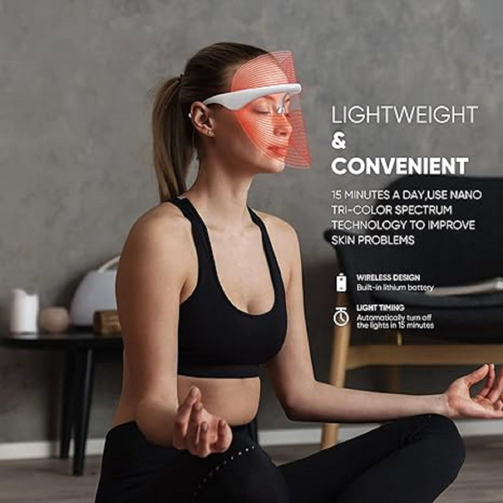 MILOMANIYA LED Beauty Mask | Unisex 3 In 1 LED Beauty Face Mask | Anti Acne & Anti Aging Face Mask | Skin Rejuvenation Mask | Dynamic LED Light Facial Mask (UNISEX)