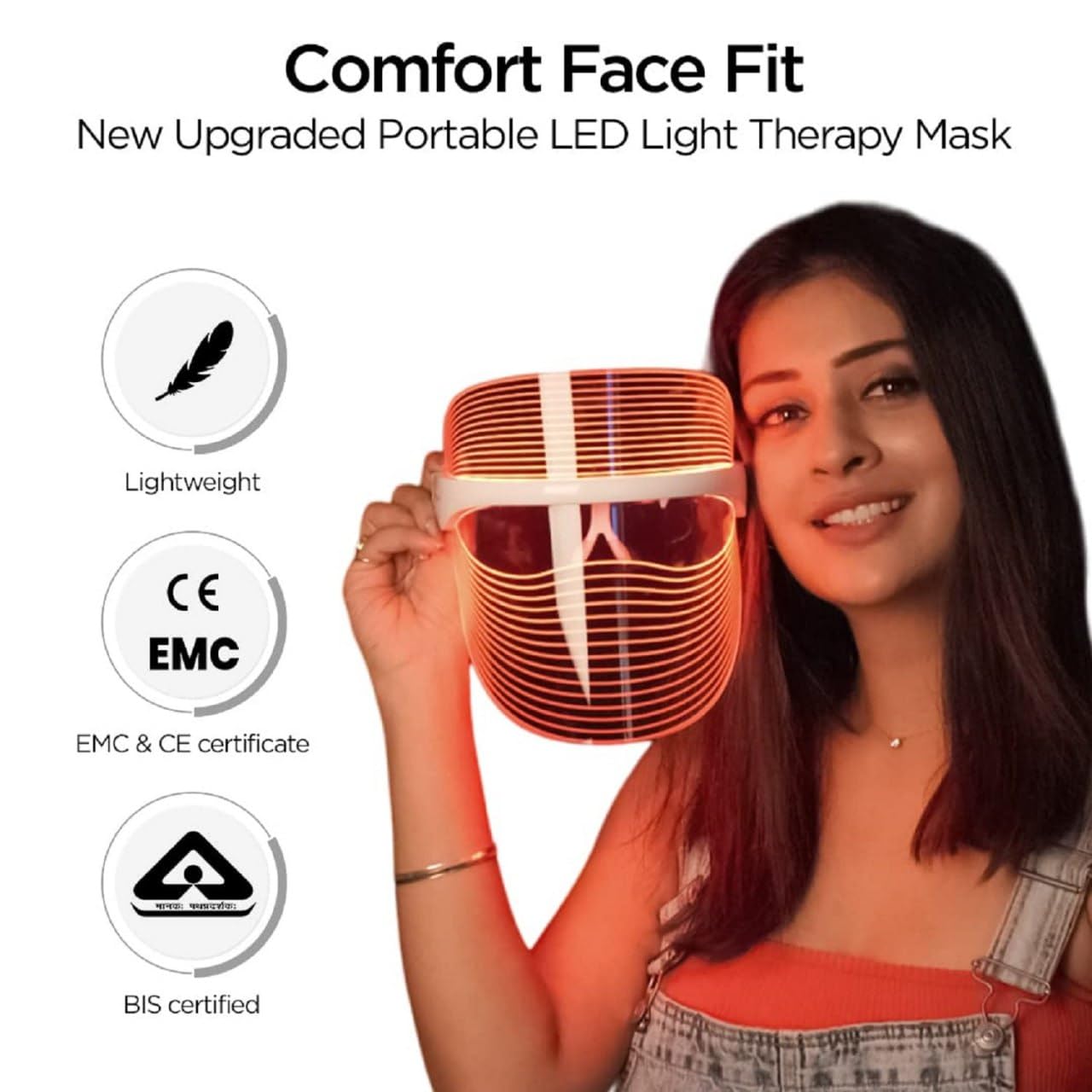 MILOMANIYA LED Beauty Mask | Unisex 3 In 1 LED Beauty Face Mask | Anti Acne & Anti Aging Face Mask | Skin Rejuvenation Mask | Dynamic LED Light Facial Mask (UNISEX)