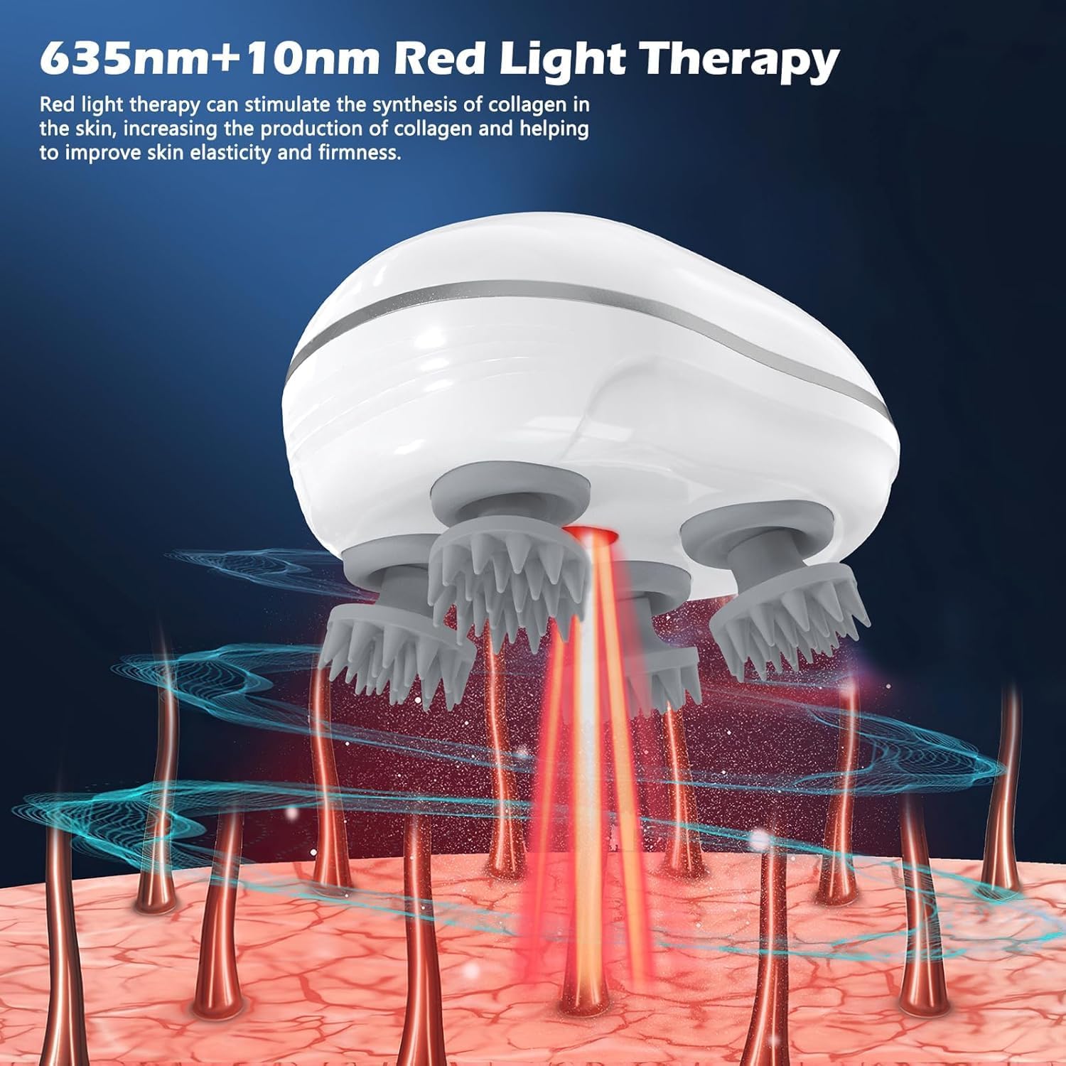 Keiby Citom Electric Head, Scalp Massager | Advance Red Light Therapy for Boost Growth Fall Control Therapy | 3 Speed Mode Handheld,Portable,Scalp Scratcher Body Massage for Growth,Deep Clean & Stress Relaxation