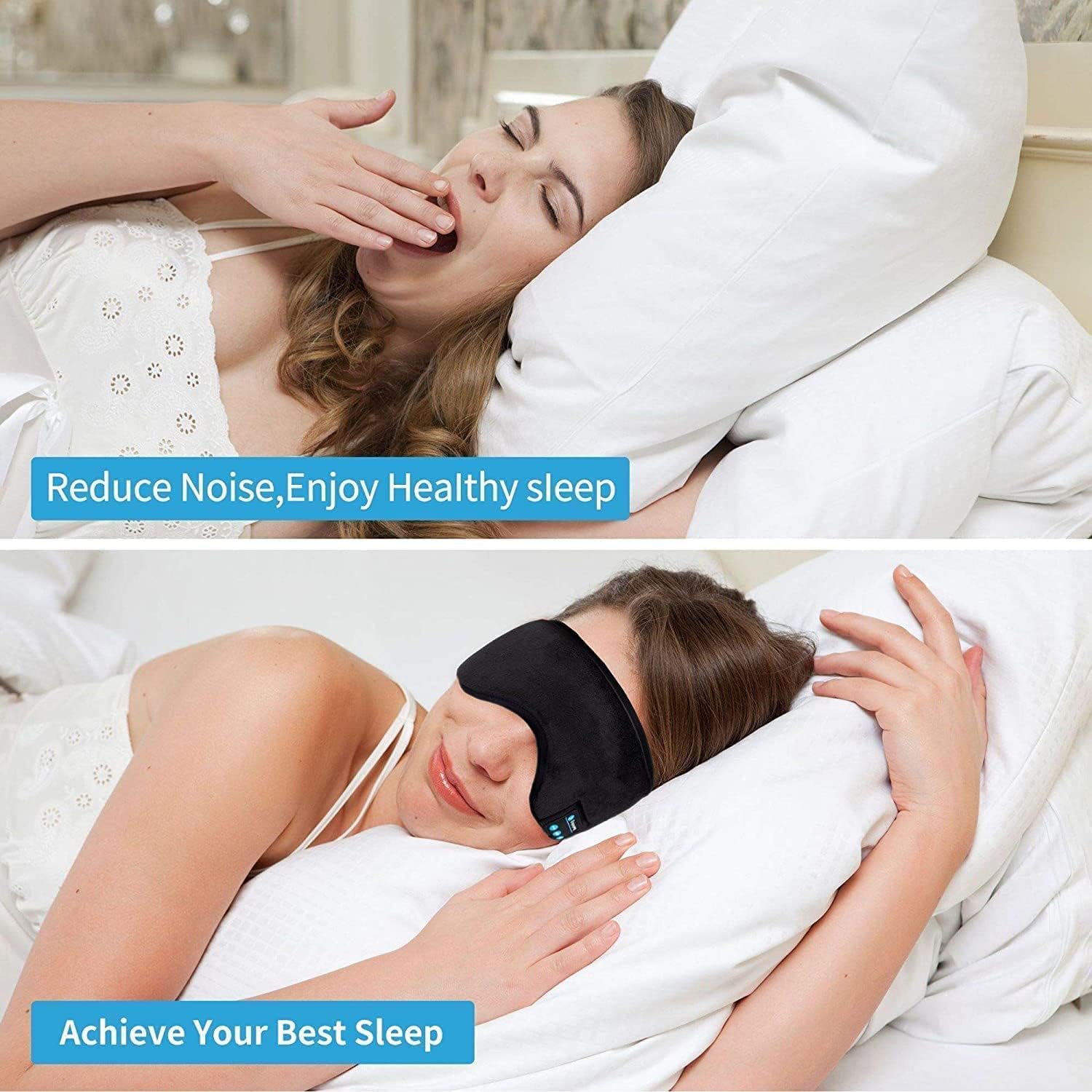 MG SALESS Bluetooth Sleeping Eye Mask Wireless Music Sleeping Headphones for Side Sleepers Sleep Mask with Headphones Wireless Music Eye Mask Sleep Headphones Bluetooth.