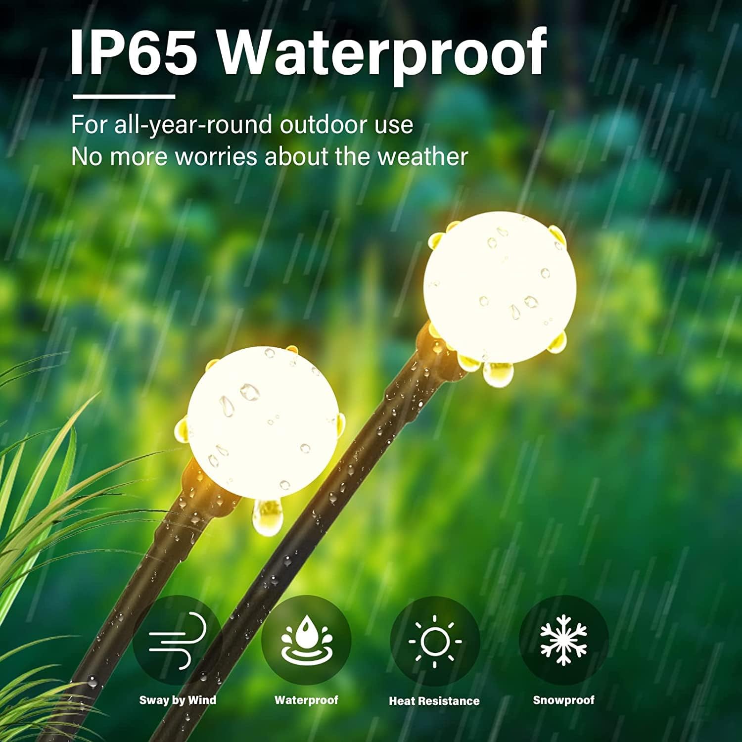 ZUGAD 8 LED Solar Powered Firefly Lights Solar Garden Lights, Outdoor Waterproof, High Flexibility Swaying Lights Solar Outdoor Lights for Pathway Patio Yard Walkway Decoration Warm White